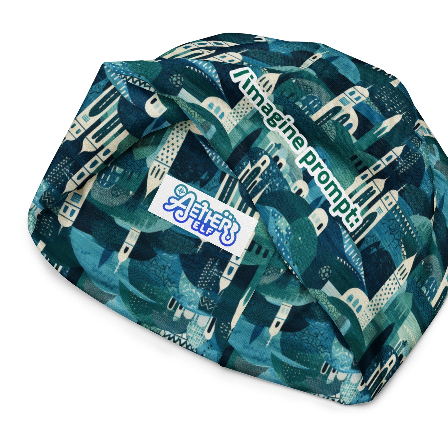 All-Over Print Beanie -Elf Houses