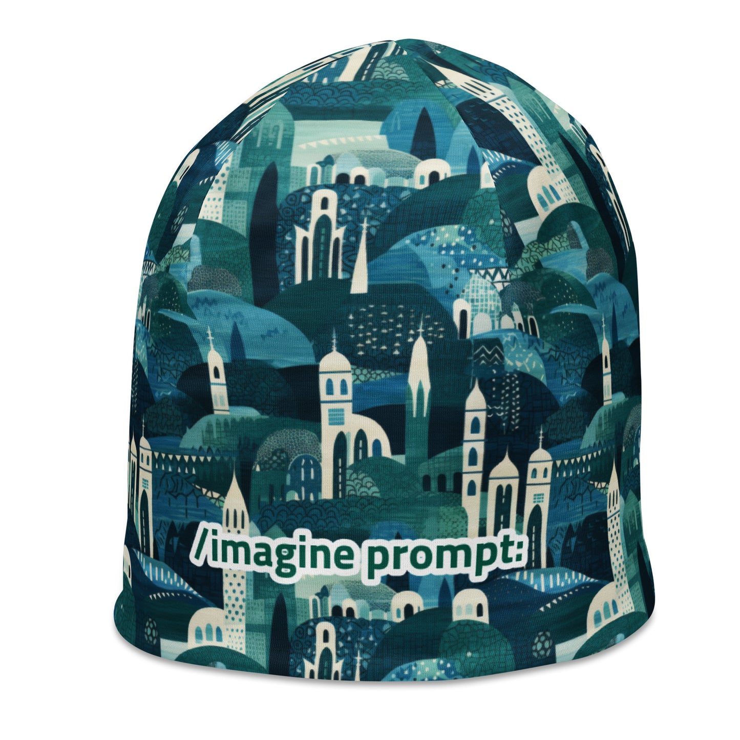 All-Over Print Beanie -Elf Houses