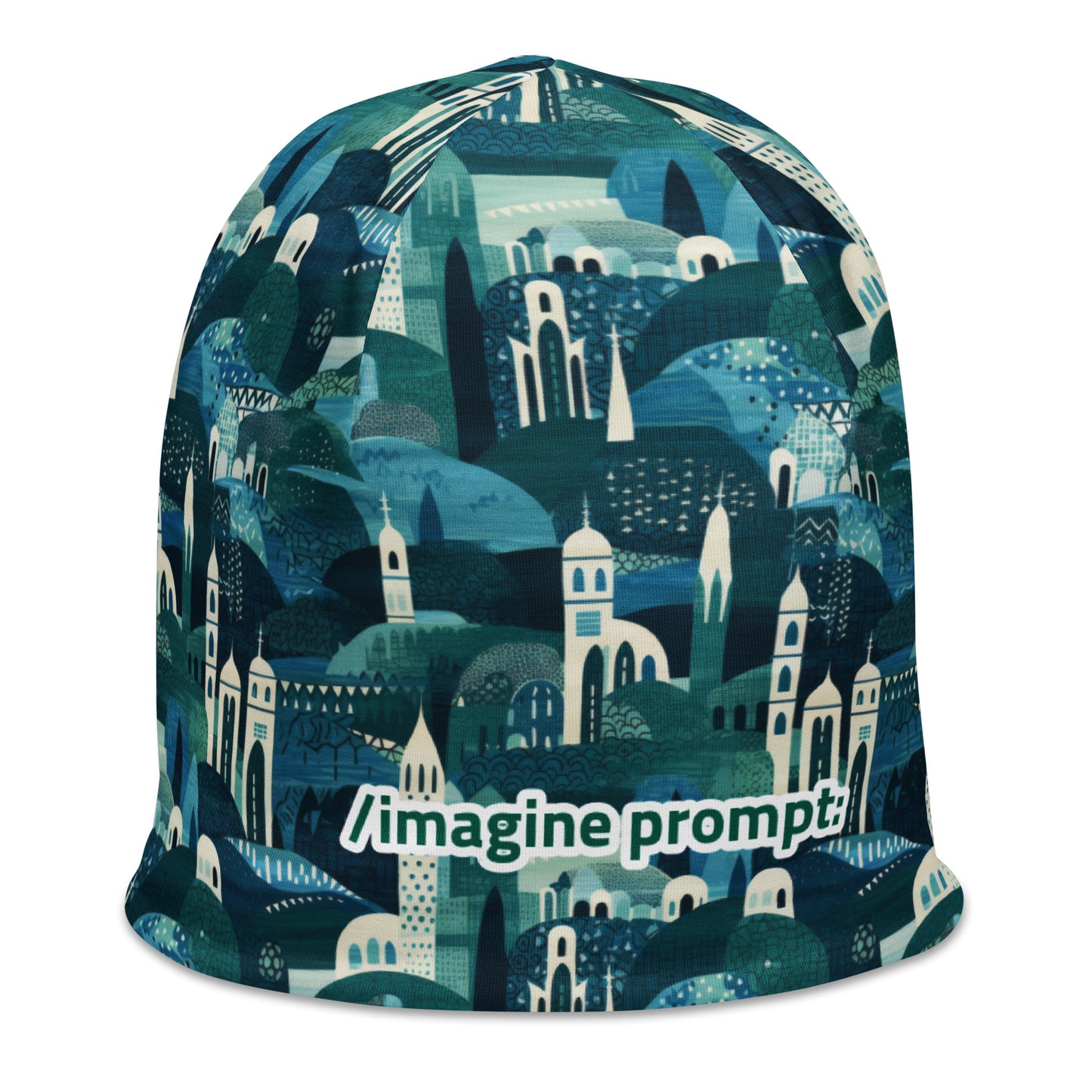 All-Over Print Beanie -Elf Houses