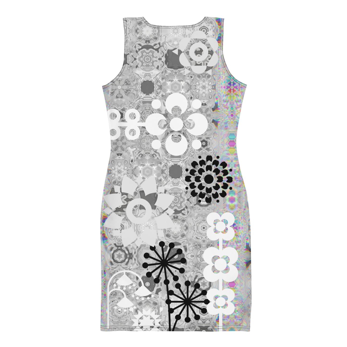 Bodycon Monochrome and Rainbow  dress