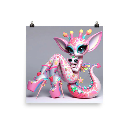 Pinky Giraffe Poster